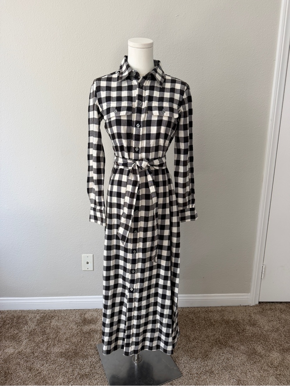 Madras Cotton Twill Shirt Dress